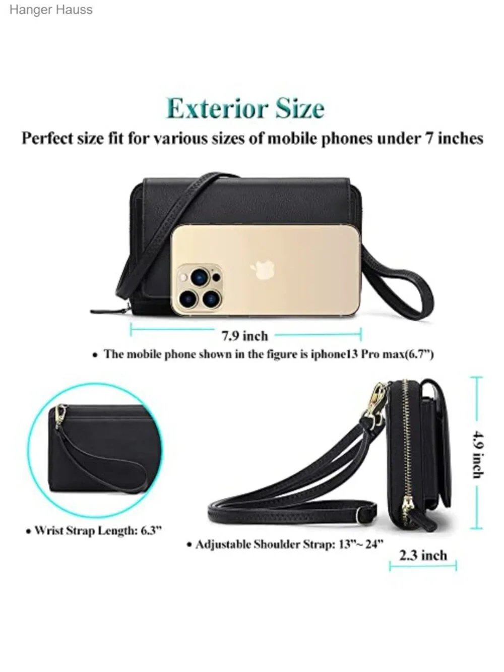 Crossbody Bags for Women RFID Wristlet Vegan Leather Small Clutch Purse with